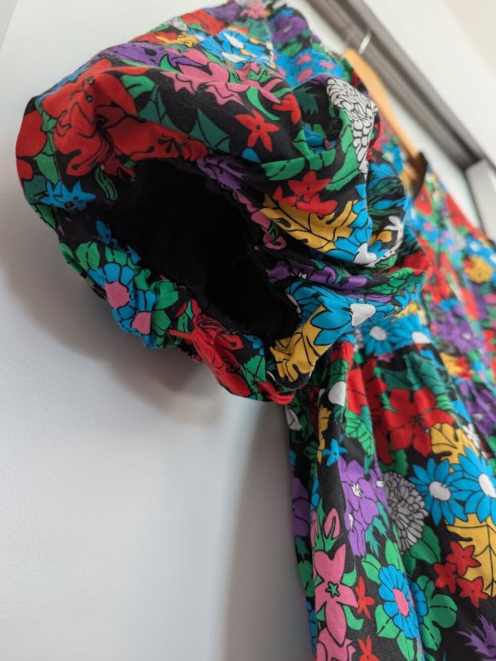 Floral Cotton Puff Sleeve Mini Tunic Dress Oversized - Picture 6 of 16